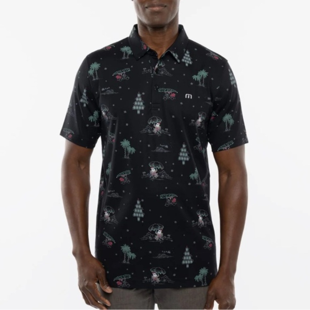 TRAVISMATHEW MEN'S CALIFORNIA CHRISTMAS PERFORMANCE GOLF POLO M